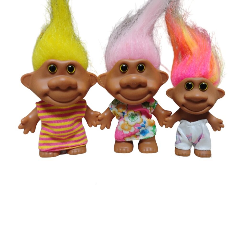 Troll Family Mommy troll. Papa troll and Baby troll